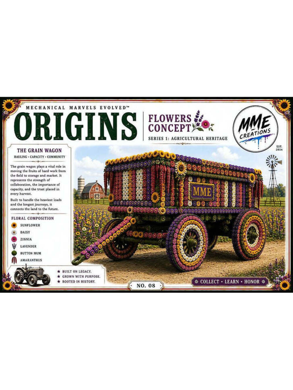 4657 Grain Wagon Farm Mode 8x10 Glossy Print
